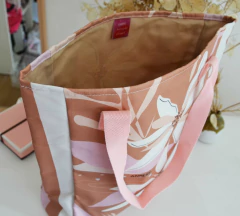 Tote Bag grande con fuelle Flora camel - comprar online