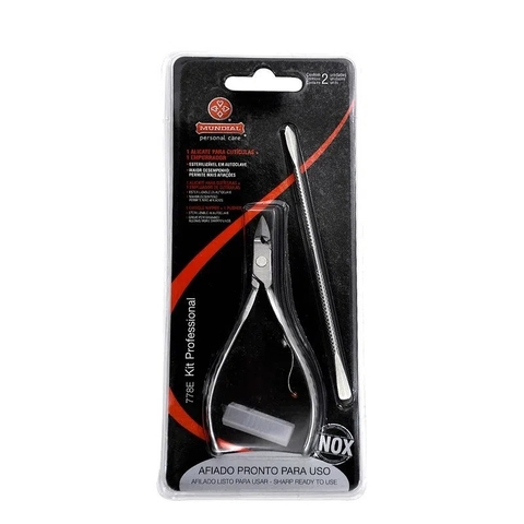Kit Alicate para Cuticulas + Repujador 778E Mundial