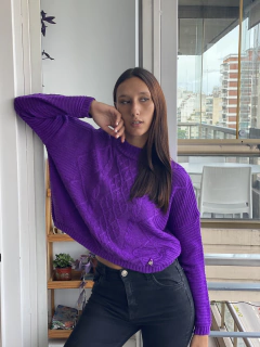 SWEATER POLERA BUFFY PURPURA en internet