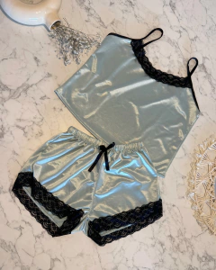 Imagen de NACAR MUSCULOSA CELESTE - PIJAMA - SET COMPLETO