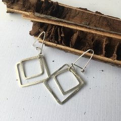 Aros Colgantes Geo dobles- Cuadrado- - comprar online