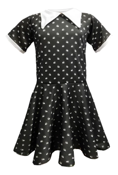 Disfraz Vestido Merlina Addams Cosplay Wednesday Niña Gótico - comprar online