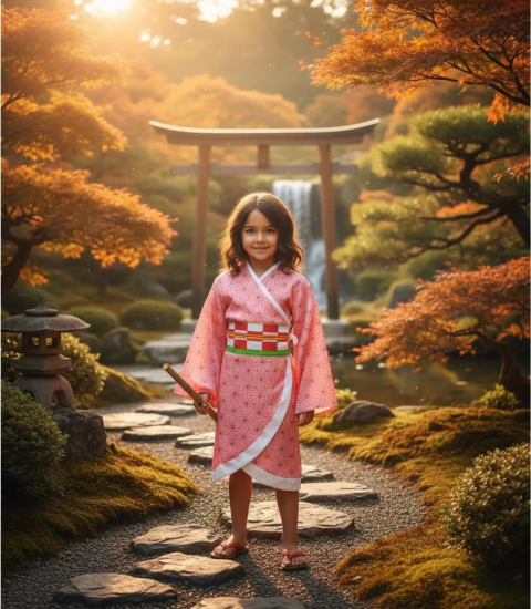 Cosplay Nezuko Disfraz Demon Slayer Niños Infantil Kimono