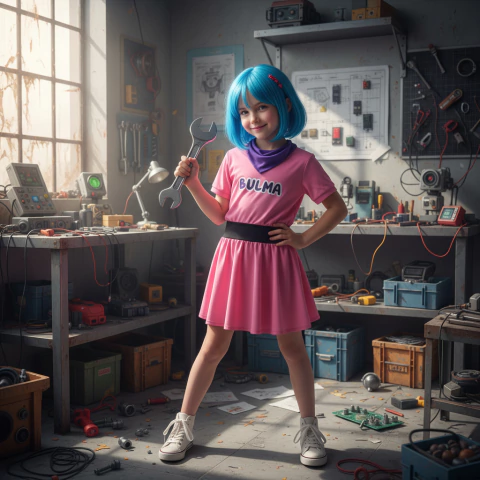 Vestido Bulma Disfraz Infantil Otaku Niña Dragon Ball Nena