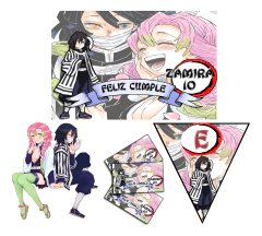 Nezuko Cotillon Personalizado Demon Slayer Anime Cumpleaños - B. Weird Store