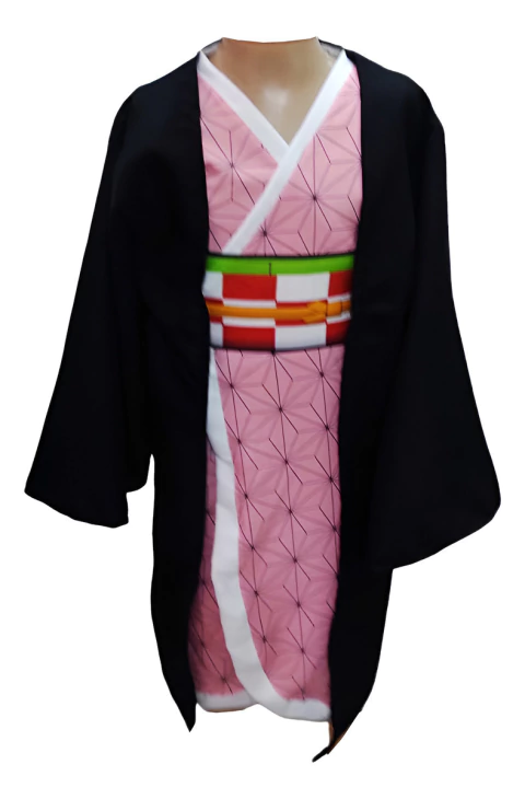 Cosplay Nezuko Completo Disfraz Full Kimono Capa Bambu Cinto