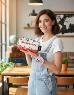 Organizador Sanrio Necessaire Neceser Kuromi Kitty Oficial - comprar online