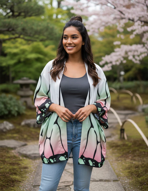 Kimono Haori Nezuko Demon Slayer Kimetsu Tanjiro Cosplay