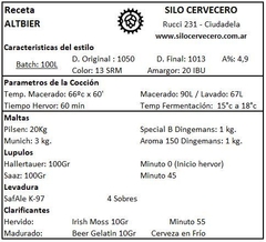 Altbier - Silo Cervecero | Insumos Cerveceros | Cerveza Artesanal