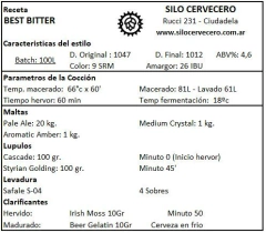 Best Bitter (English Pale Ale) - Silo Cervecero | Insumos Cerveceros | Cerveza Artesanal