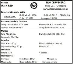 Irish Red - Silo Cervecero | Insumos Cerveceros | Cerveza Artesanal