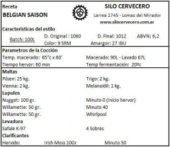 Belgian Saison - Silo Cervecero | Insumos Cerveceros | Cerveza Artesanal