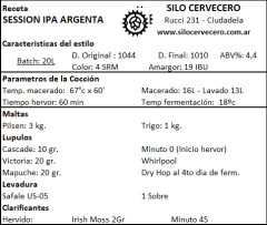 Session IPA Argenta - Silo Cervecero | Insumos Cerveceros | Cerveza Artesanal