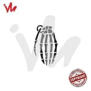 Adesivo Mãozinha Caveira Granada