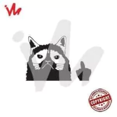 Adesivo Grumpy Cat Dedo do Meio