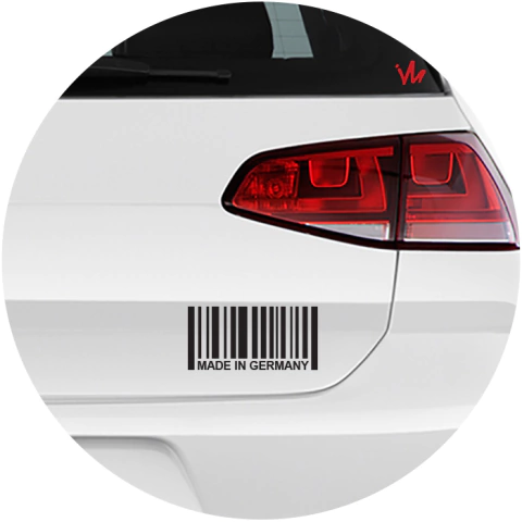 Adesivo Made in Germany Código de Barras