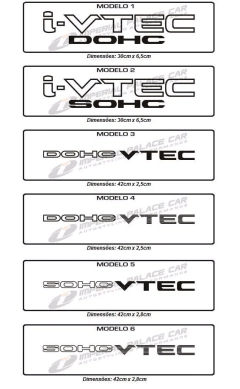 Adesivo Vtec / Dohc / Sohc / I-vtec Civic Par 1 - comprar online