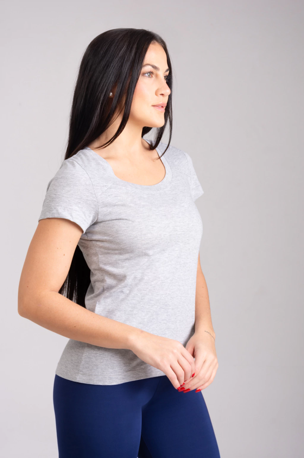 Remera Roberta Gris Melange