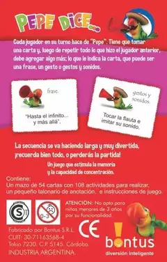 Pepe Repite juego de cartas - comprar online