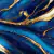 Papel de Parede Painel 3D Marmore Azul com Dourado