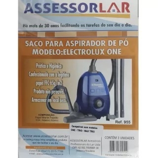01447 - SACO ASPIRADOR ELETROLUX ONE/TRIO/MAXTRIO C/03 R:955 ASSESSOLAR