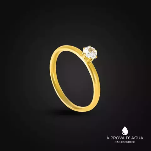 Anel Solitário (2mm) - A Prova D'Água