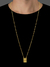 Escapulário elo cadeado fino com pingente personalizável banhado à ouro 18K, da marca Dezoitok Joias.