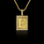 PINGENTE LETRA E PLACA CRAVEJADO COM PEDRAS DE ZIRCÔNIA BANHADO A OURO 18K DA MARCA DEZOITOK JOIAS