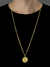 Corrente Grumet (1mm) + Pingente Plaquinha Redondo O Senhor É Meu Pastor - 2,5cm - Banhado a Ouro 18K - comprar online