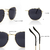 Óculos de sol hexagonal preto com armação dourada da Dezoitok Glasses.

Vendido e entregue por Dezoitok Joias