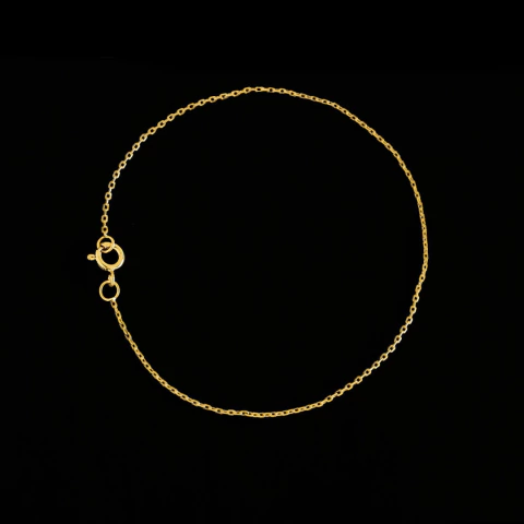 Pulseira elo Cadeado (1mm) 19cm ou 21cm - Banhado a Ouro 18k