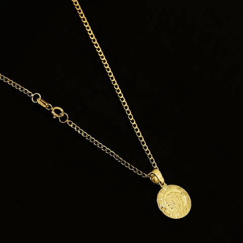 Corrente Grumet (2mm) 70cm + Pingente Medusa - 1,5cm - C0011/PG258