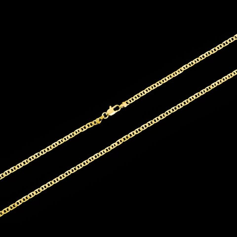 Corrente Piastrini (2mm) 6,5gr - 70cm - Banhado a Ouro 18K