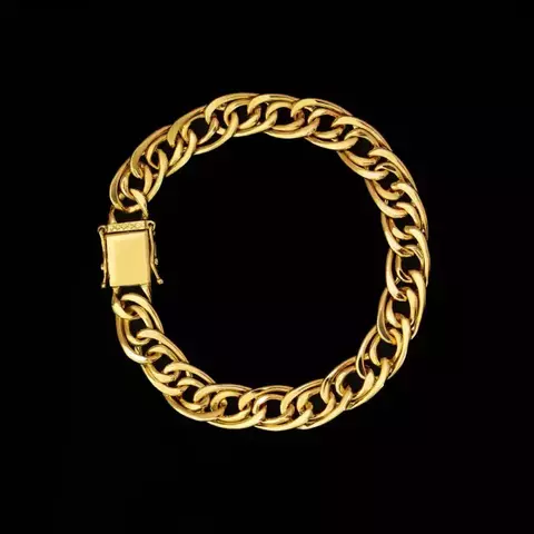 Pulseira Grumet Imperador (11mm) - 21cm - Banhado a Ouro 18K