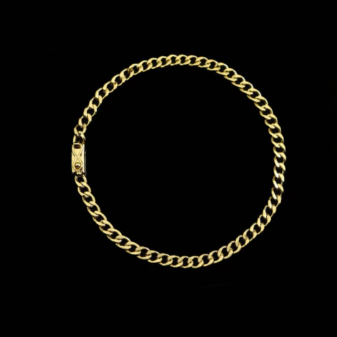 Pulseira Grumet Fecho Gaveta (4mm) 19cm ou 21cm- Banhado a Ouro 18k