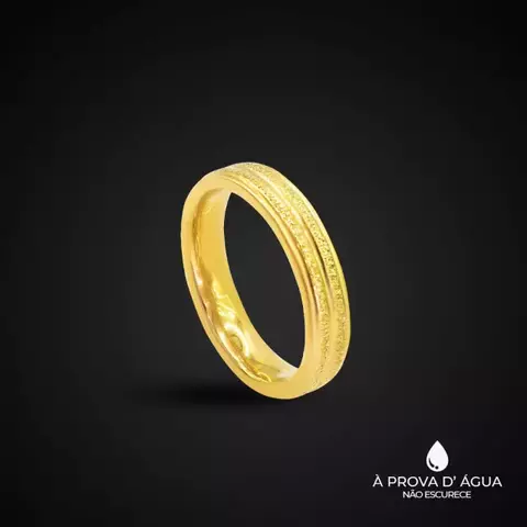 Aliança Detalhada (4mm) - A Prova D'Água