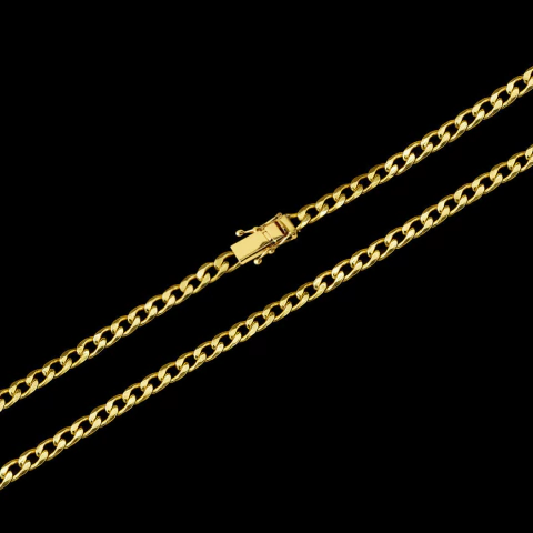 Corrente Grumet Fecho Trava Dupla (5,5mm) 60cm ou 70cm - Banhado a Ouro 18K - comprar online