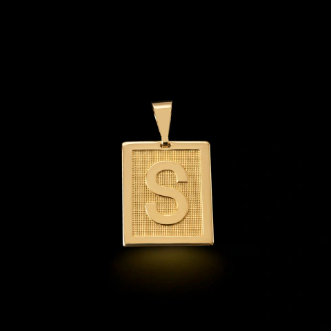Pingente Letra Detalhada - Banhado a Ouro 18K 5g.