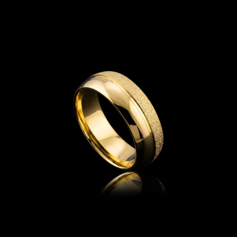 Aliança Anatômica Detalhada (7mm) 4g (Unidade) - Banhado a Ouro 18K