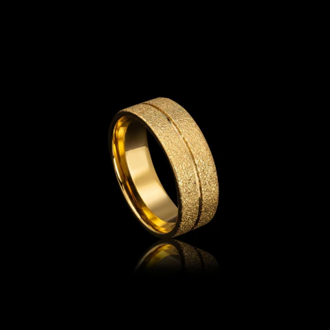 Aliança Detalhada (7,5mm) 4g (Unidade) - Banhado a Ouro 18K