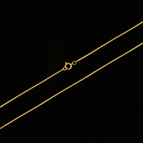 Corrente Veneziana (1mm) 45cm, 60cm ou 70cm - Banhado a Ouro 18K - comprar online