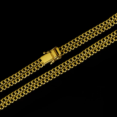 Corrente Grumet Fio Duplo (9mm) 47gr - 70cm - Banhado a Ouro 18K - comprar online
