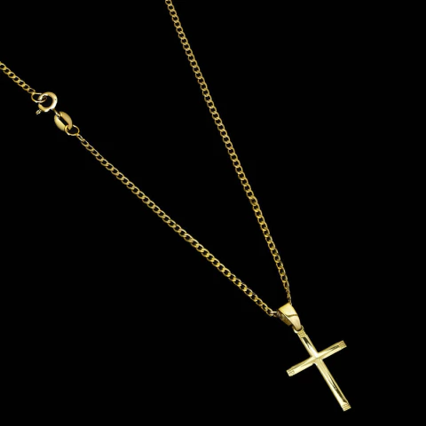 Corrente Grumet (2mm) - 70cm + Pingente Cruz Pequena - 2,5x1,5cm C0011/PG1