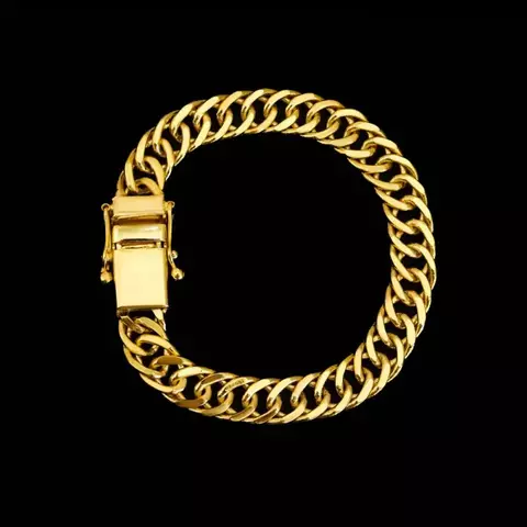 Pulseira Grumet Dupla (5mm) - 19cm ou 21cm - Banhado a Ouro 18K