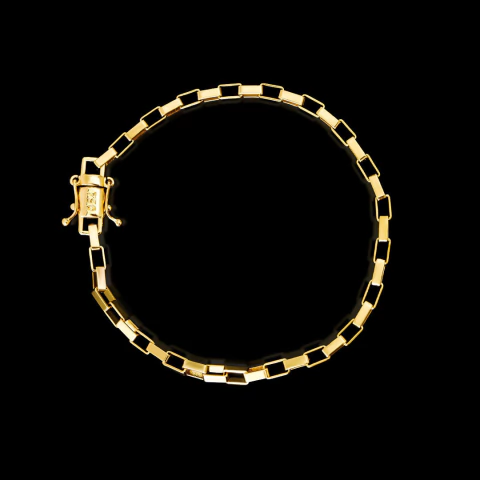 Pulseira Elo Chapado (4mm) - 19cm ou 21cm - Banhado a Ouro 18K - comprar online