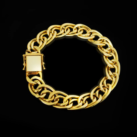 Pulseira Grumet Imperador (12mm) - 21cm - Banhado a Ouro 18K - comprar online