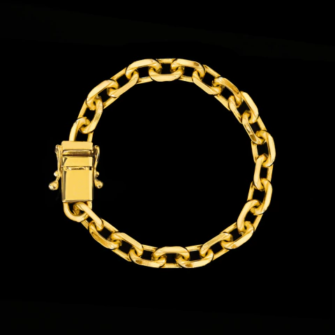 Pulseira Elo Cadeado (8,5mm) - 19cm ou 21cm - Banhado a Ouro 18K - comprar online