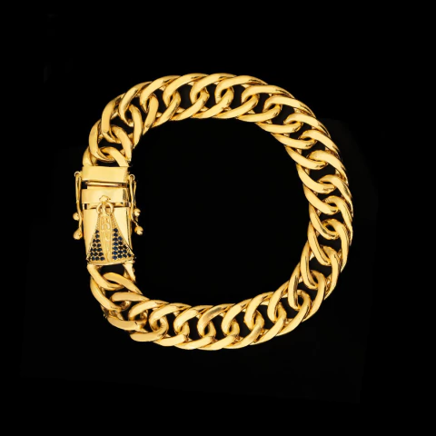 Pulseira Grumet Dupla Fecho Especial Nossa Senhora (13mm) - 19cm ou 21cm - Banhado a Ouro 18K - comprar online