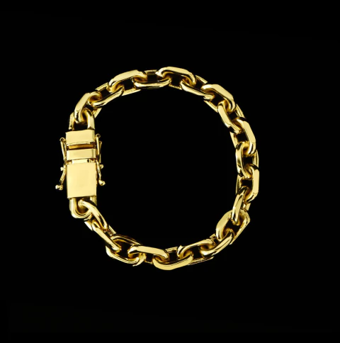 Pulseira Elo Cadeado (9mm) - 19cm ou 21cm - Banhado a Ouro 18K - comprar online