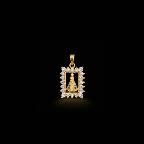 Pingente Nossa Senhora 1,5X1,3cm 2,2g - Banhado a Ouro 18K